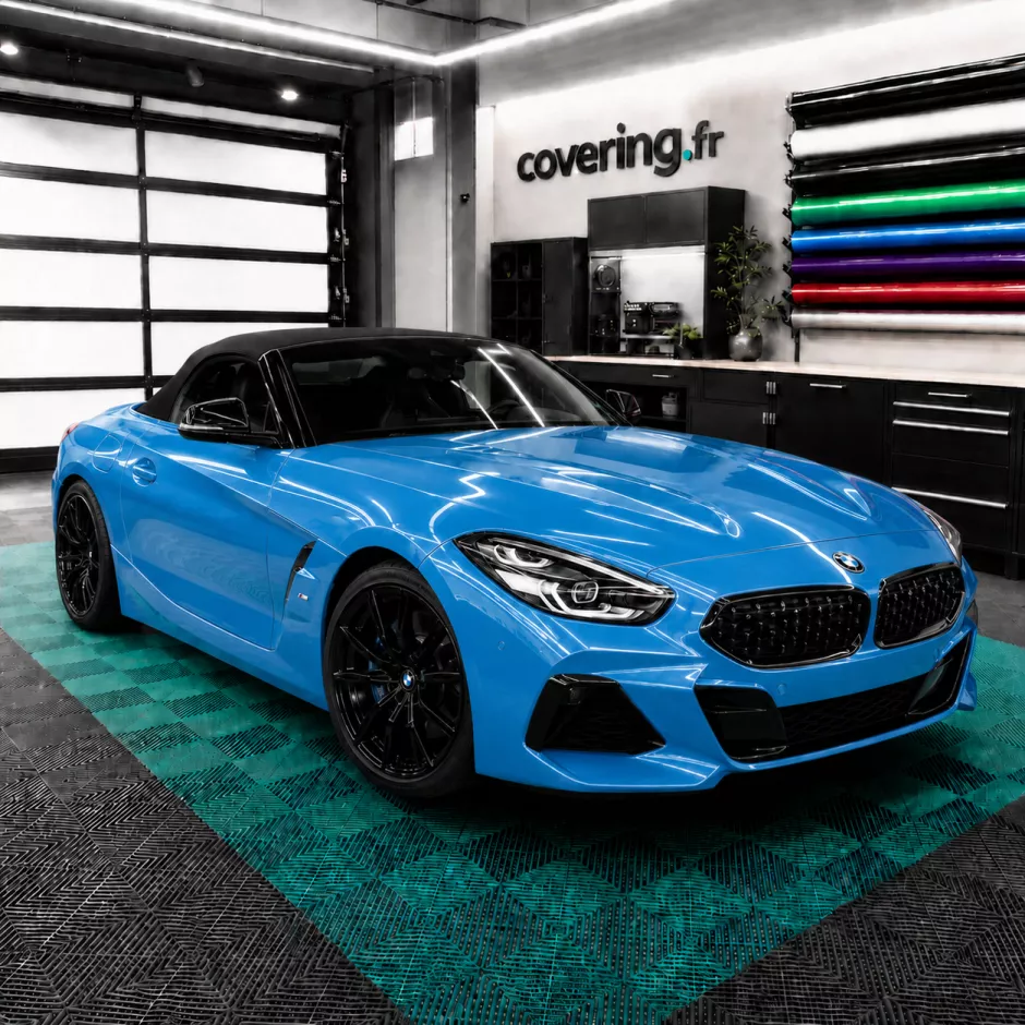 bmw-z4-avant-avery-cb1620001 Film covering bleu vif brillant métallisé - Avery CB1620001