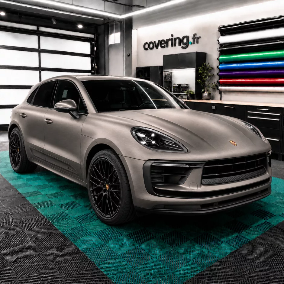 porsche-macan-avant-3m-br230 Film covering titanium brossé - 3M BR230