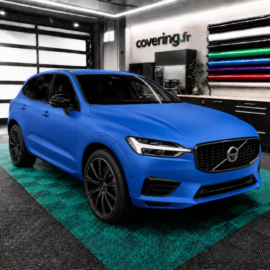 volvo-xc60-avant-arlon-555 Film covering matte aluminium blue - Arlon 555