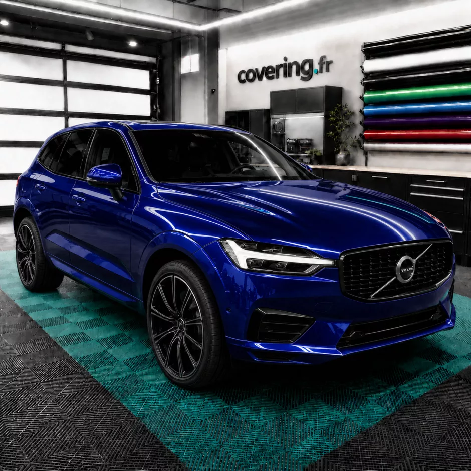 volvo-xc60-avant-avery-bl8230001 Film covering bleu métallisé brillant - Avery BL8230001
